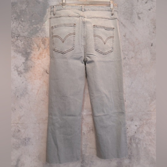 NWT Women Straight Ankle Jeans Casual Loose High Waist Denim Pants Lt Blue Large - Picture 3 of 12